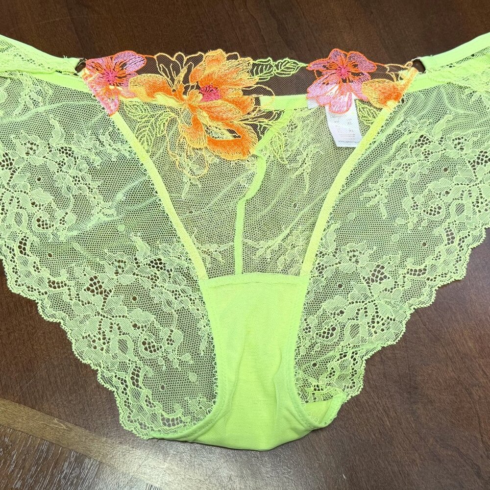 Honey Birdette Neon Yellow Christine Brief XL NWT